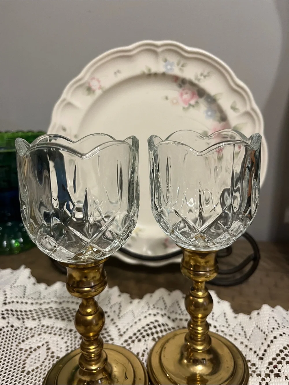 Homco Home Interiors Tulip Votive Cups - Set of 2